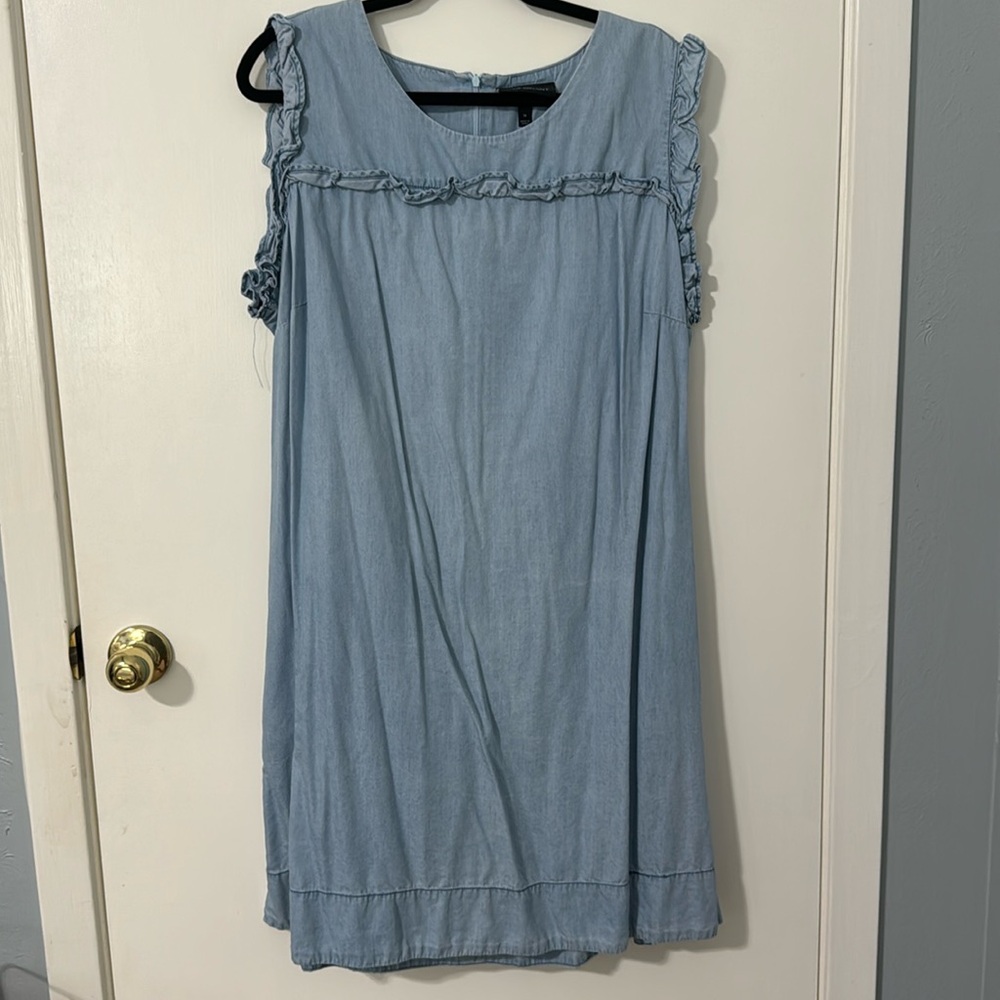 Lane Bryant blue dress with pockets and ruffles
